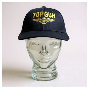 Top‎ Gun Embroidered Logo Cap Hat Movie Promo Navy Gold
